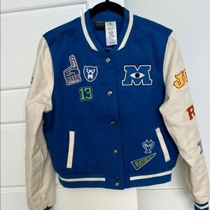 Monsters Inc Disney Disneyland Her Universe Blue Varsity Jacket Size M EUC